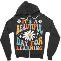 Its Beautiful Day For Learning Retro Teacher Back To School Zipper Hoodie | Artistshot