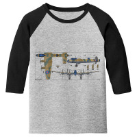 Lancaster Bomber British Ww2 Plane Color Diagrams Gift Youth 3/4 Sleeve | Artistshot