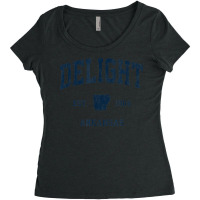 Delight Arkansas Ar Vintage Athletic Navy Sports Design Women's Triblend Scoop T-shirt | Artistshot