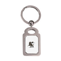 Lion Statue Silver Rectangle Keychain | Artistshot