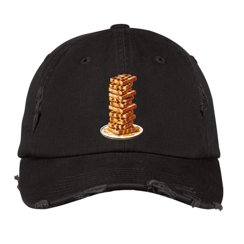 Tall Stack Of Waffles And Syrup Vintage Cap by Outpost | Artistshot