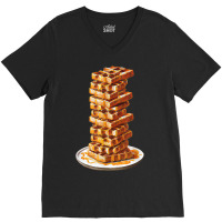 Tall Stack Of Waffles And Syrup V-neck Tee | Artistshot