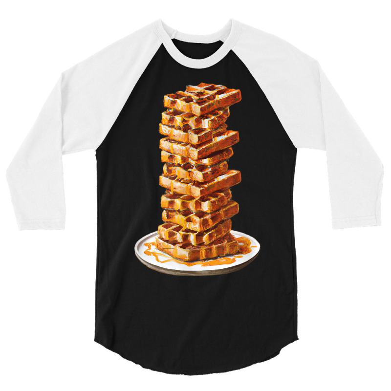 Tall Stack Of Waffles And Syrup 3/4 Sleeve Shirt by Outpost | Artistshot