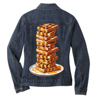 Tall Stack Of Waffles And Syrup Ladies Denim Jacket | Artistshot