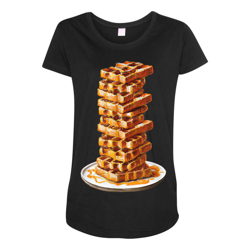 Tall Stack Of Waffles And Syrup Maternity Scoop Neck T-shirt by Outpost | Artistshot