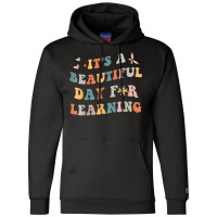 Its Beautiful Day For Learning Retro Teacher Students Women Thanksgivi Champion Hoodie | Artistshot