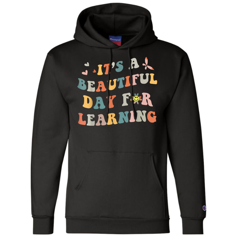 Its Beautiful Day For Learning Retro Teacher Students Women Thanksgivi Champion Hoodie | Artistshot