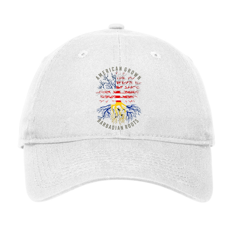 American Grown Barbadian Roots Usa Barbados Flag Heritage T Shirt Adjustable Cap by Cardenas | Artistshot