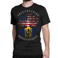 American Grown Barbadian Roots Usa Barbados Flag Heritage T Shirt Classic T-shirt | Artistshot