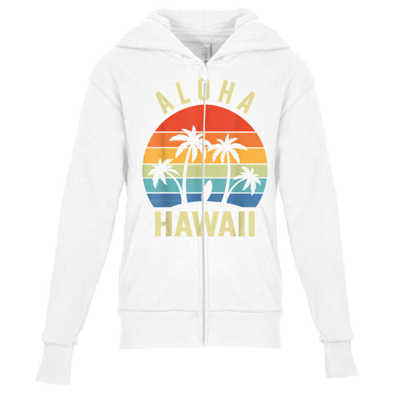 Aloha Hawaii Hawaiian Island Shirt Palm Beach Surfboard Surf T Shirt Youth Zipper Hoodie by cm-arts | Artistshot