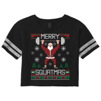 Merry Squatmas Ugly Christmas Sweater Squat Gym Santa Claus Pullover H Scorecard Crop Tee | Artistshot