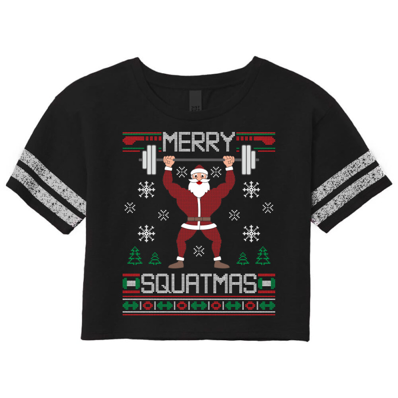 Merry Squatmas Ugly Christmas Sweater Squat Gym Santa Claus Pullover H Scorecard Crop Tee by povyvexumi3 | Artistshot