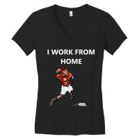 Funny Baseball Catcher Sayings. Funny I Work From Home Women's V-neck T-shirt | Artistshot