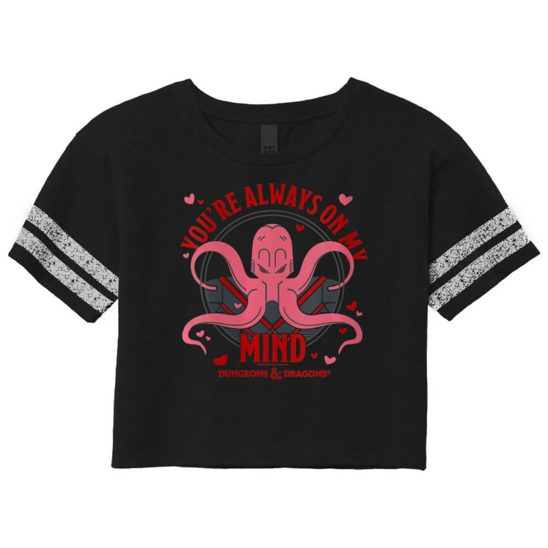 Womens Dungeons & Dragons Valentine's Day Mind Flayer Hearts V-neck Scorecard Crop Tee | Artistshot