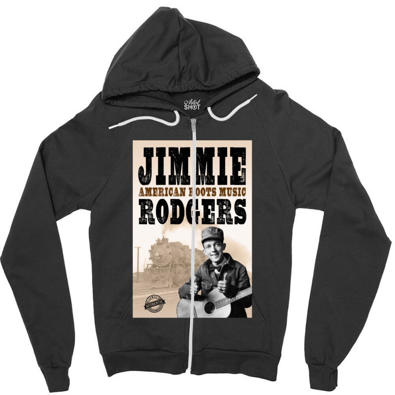 Jimmie Rodgers - American Roots Classic Zipper Hoodie by RebekahShinn | Artistshot