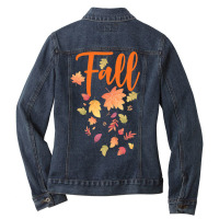 Autumn Leaf Fall Season Leaf Love Autumn Ladies Denim Jacket | Artistshot