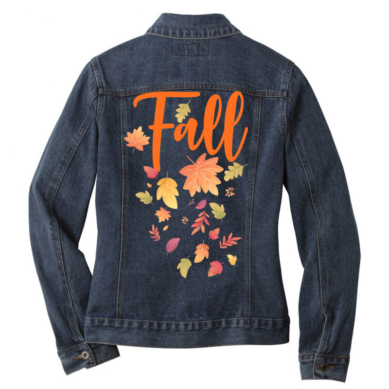 Autumn Leaf Fall Season Leaf Love Autumn Ladies Denim Jacket by MG91 | Artistshot