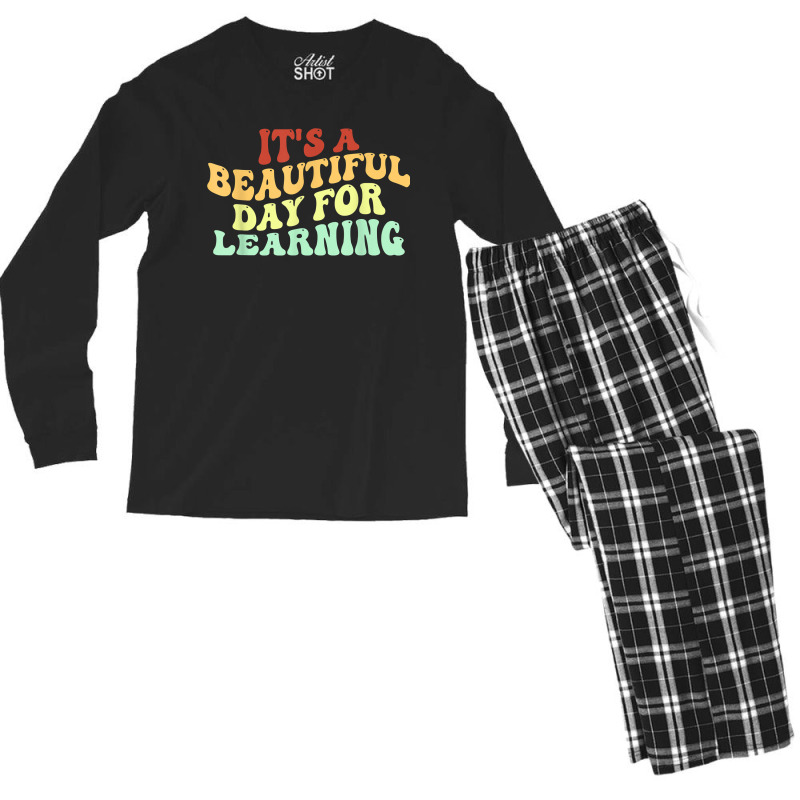 Its Beautiful Day For Learning Student Teacher Retro Women Men's Long Sleeve Pajama Set | Artistshot