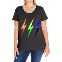 Three Lightning Bolts Ladies Curvy T-shirt | Artistshot