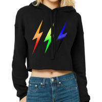 Three Lightning Bolts Cropped Hoodie | Artistshot