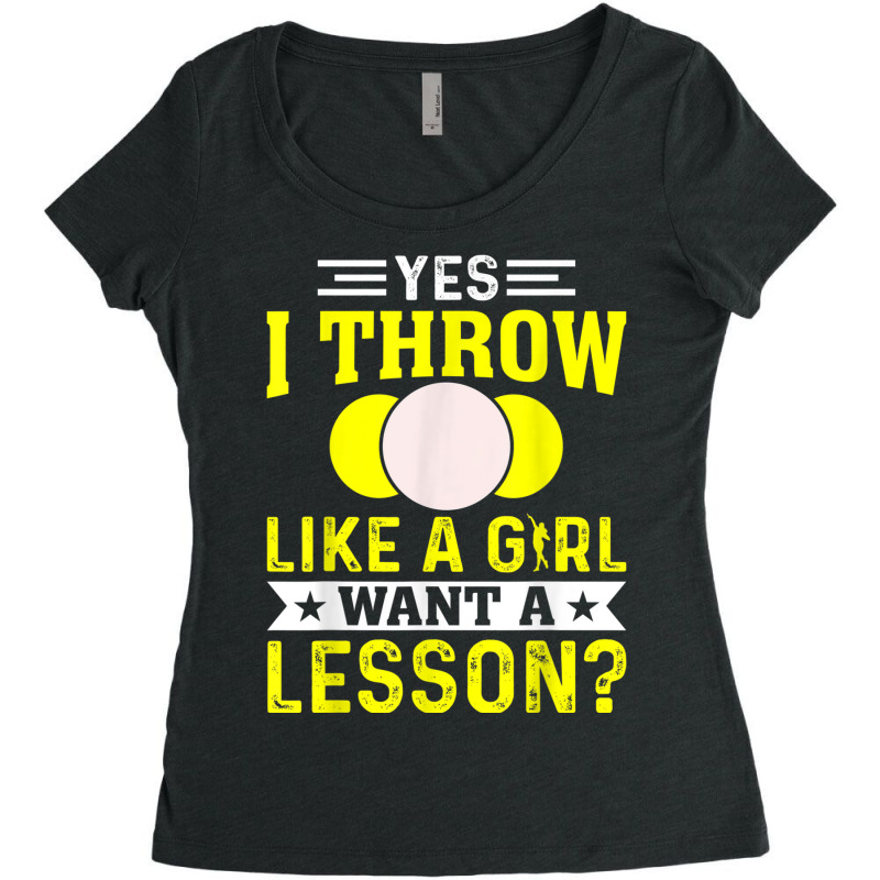 Yes I Throw Lika A Girl Shot Putter Track And Field Shot Put Women's Triblend Scoop T-shirt by Posh | Artistshot