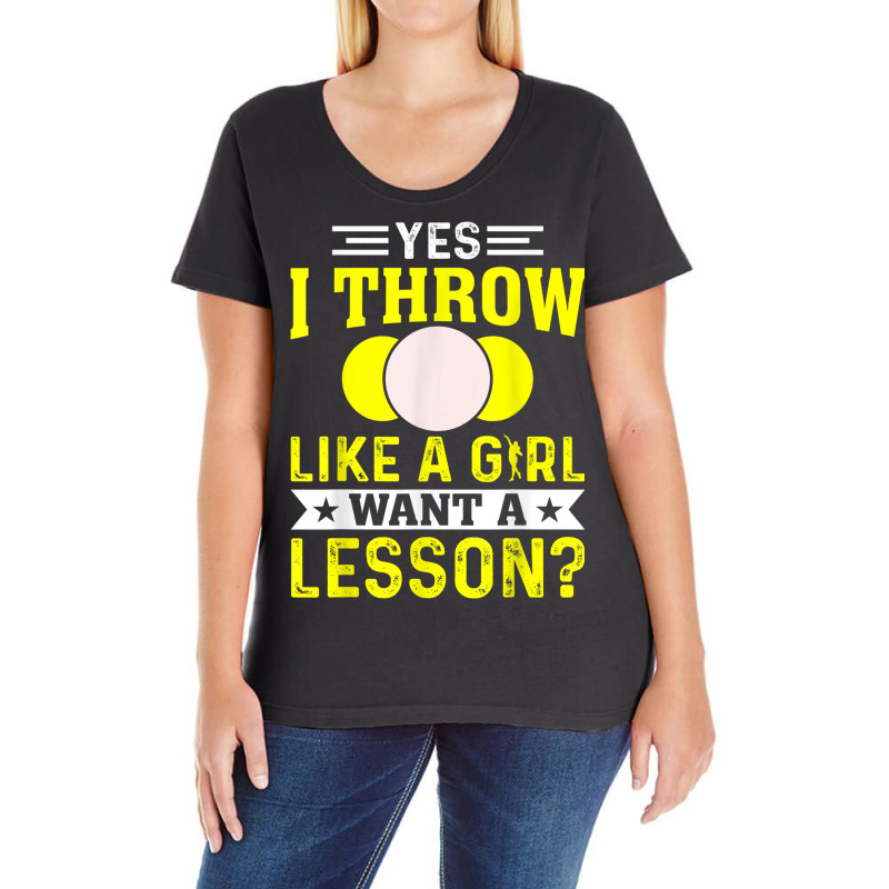 Yes I Throw Lika A Girl Shot Putter Track And Field Shot Put Ladies Curvy T-Shirt by Posh | Artistshot