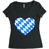 Love Germany State Bavaria Flag Colors Blue Diamonds T Shirt Women's Triblend Scoop T-shirt | Artistshot