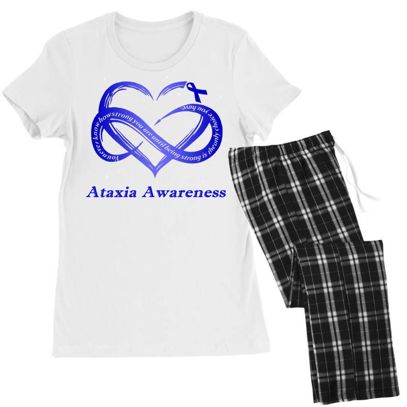 I Wear Blue For Ataxia Awareness Warrior Pullover Hoodie Women's Pajamas Set by cm-arts | Artistshot