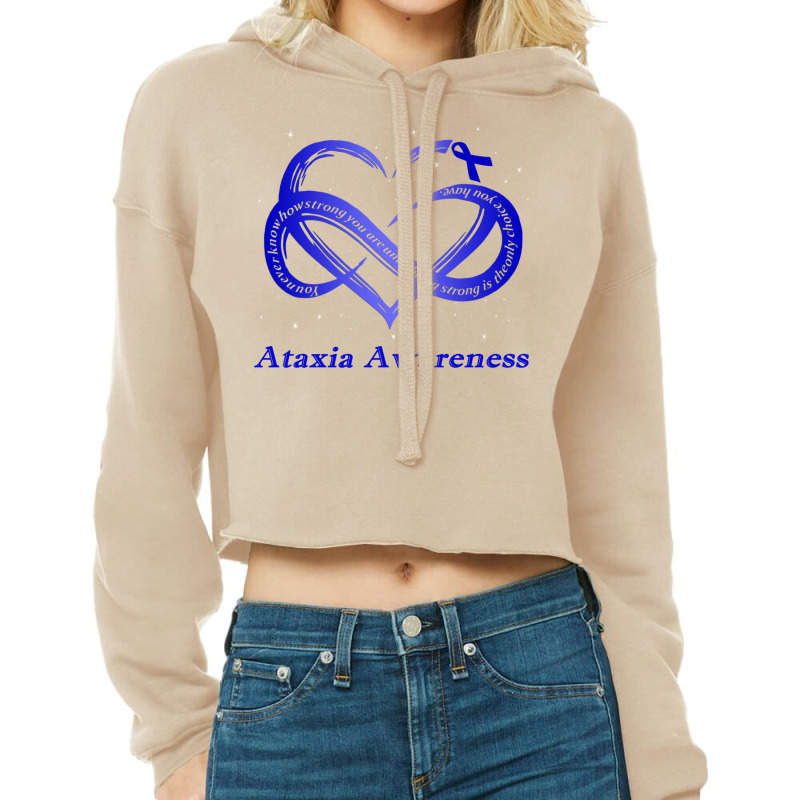 I Wear Blue For Ataxia Awareness Warrior Pullover Hoodie Cropped Hoodie by cm-arts | Artistshot