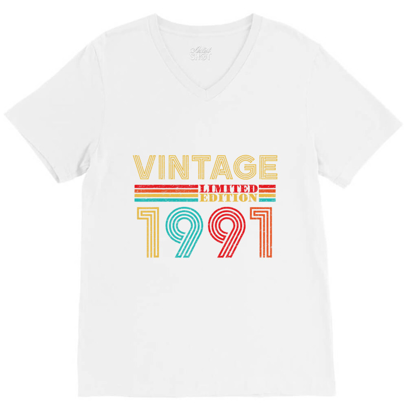30 Year Old Vintage 1991 Limited Edition 30th Birthday V-neck Tee | Artistshot