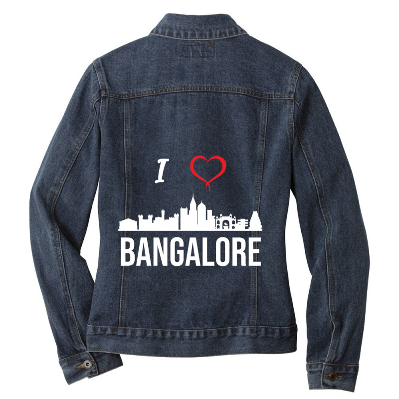 I Love Banalore Bengaluru India Ladies Denim Jacket by cm-arts | Artistshot