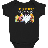 I'm Just Here For The Boos Halloween Ghost Leopard Tie Dye Baby Bodysuit | Artistshot