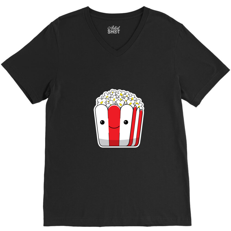 Cute Pop Corn Sticker V-neck Tee | Artistshot