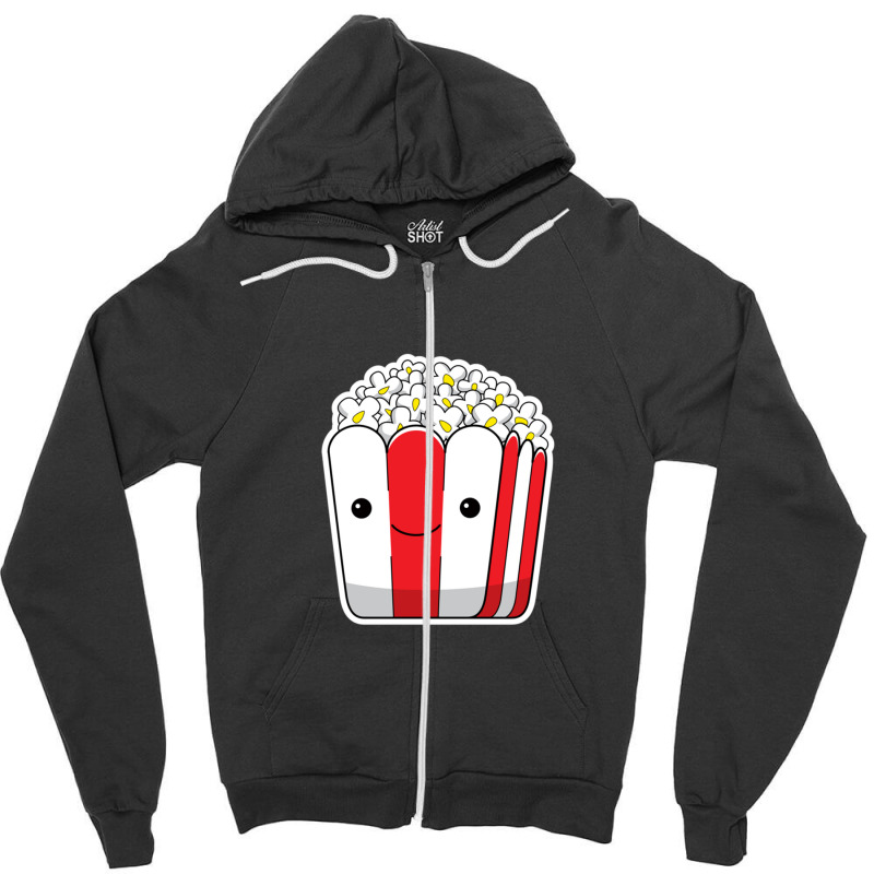 Cute Pop Corn Sticker Zipper Hoodie | Artistshot