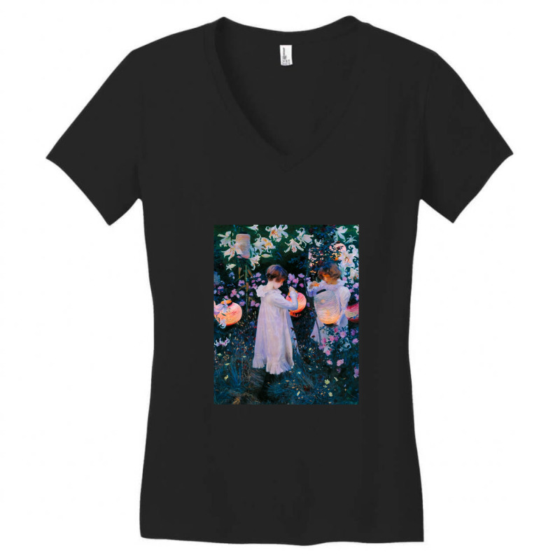 John Singer Sargent - Carnation Women's V-Neck T-Shirt by RebekahShinn | Artistshot