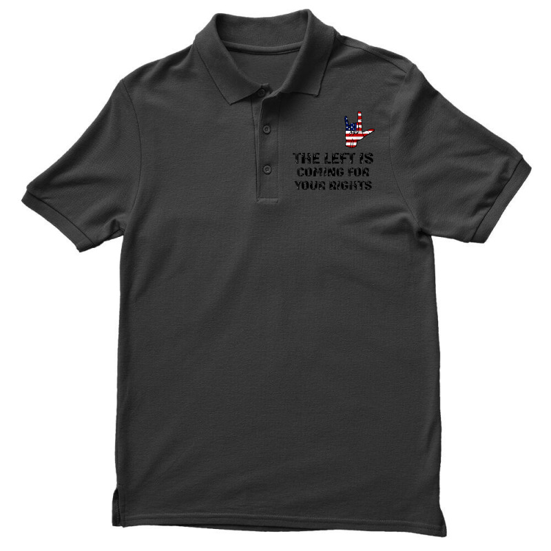 The Left Is Coming For Your Rights America Flag Hand Men's Polo Shirt | Artistshot