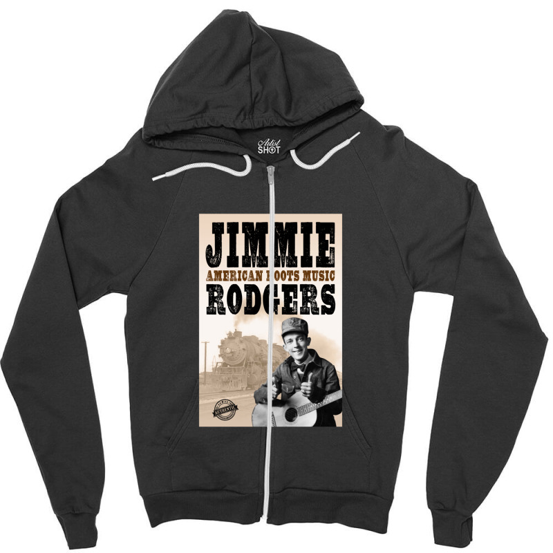 Jimmie Rodgers - American Roots Zipper Hoodie by cm-arts | Artistshot