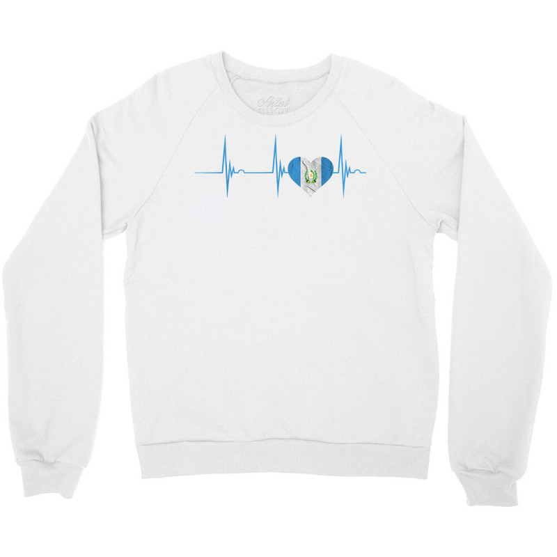 Guatemala Heart Guatemalan Heartbeat Ekg Pulse Chapin Mayan T Shirt Crewneck Sweatshirt by cm-arts | Artistshot