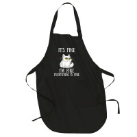 Its Fine Im Fine Everything Is Fine Cute Sad Cat Sarcastic Full-length Apron | Artistshot