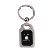 Its Fine Im Fine Everything Is Fine Cute Sad Cat Sarcastic Silver Rectangle Keychain | Artistshot