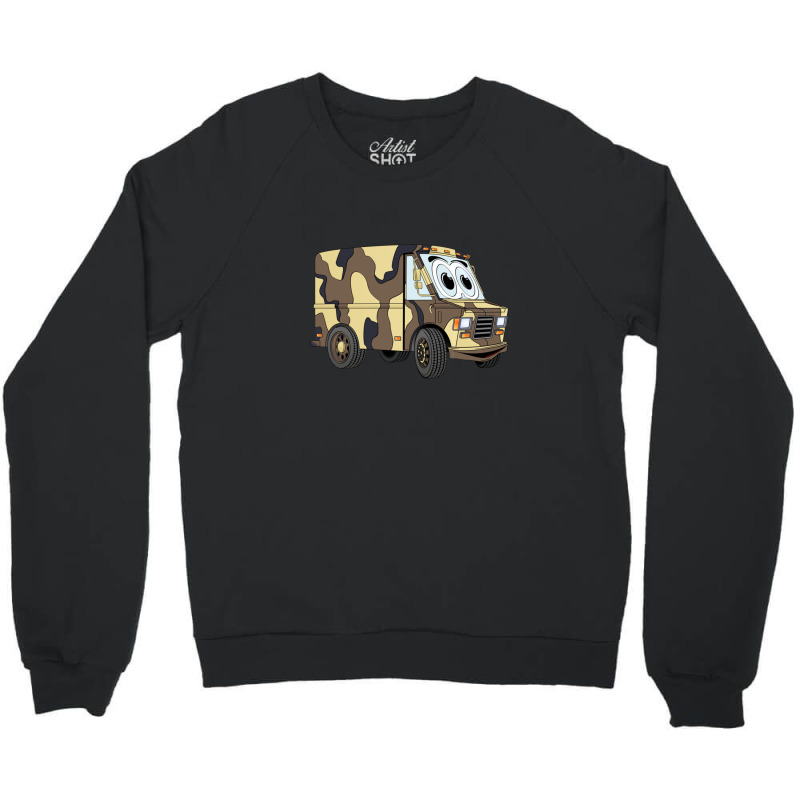 Military Sand Mini Van Cartoon Crewneck Sweatshirt by cm-arts | Artistshot