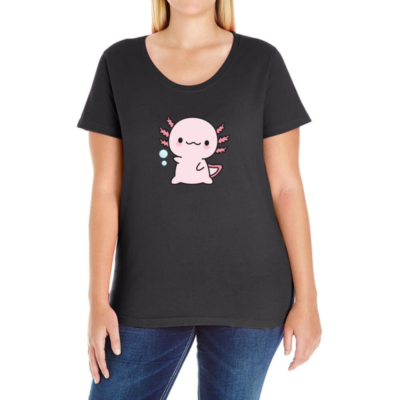 Cute Axolotl Salute Ladies Curvy T-Shirt by kevinnichols | Artistshot