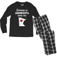 Someone In Minnesota Loves Me  Minnesota  Mn Men's Long Sleeve Pajama Set | Artistshot