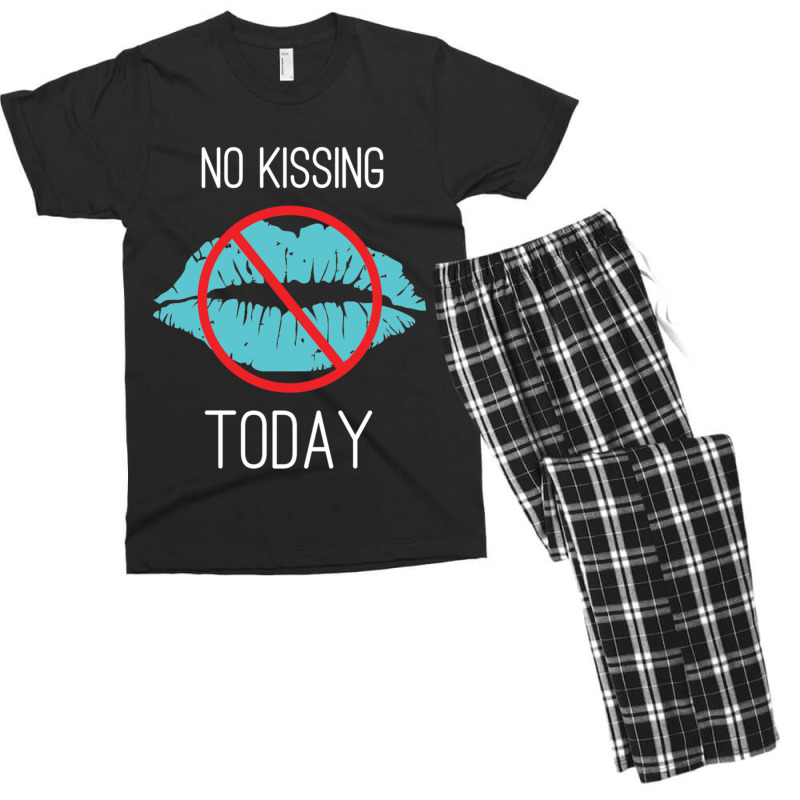 No Kissing Me Funny Pic Men's T-shirt Pajama Set by cm-arts | Artistshot