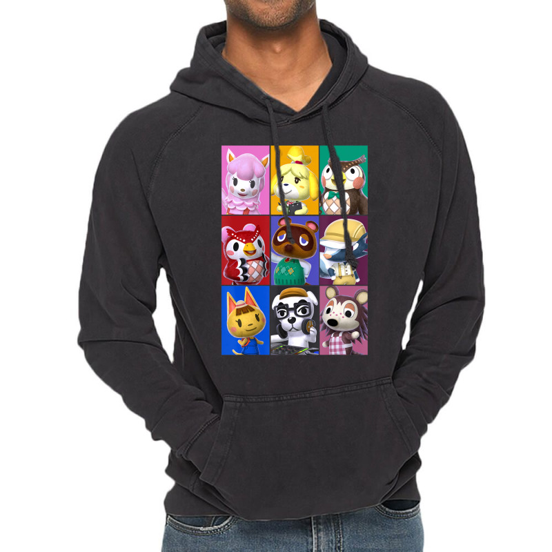 Animal Crossing Towns Folk Yearbook Photo Style Poster Vintage Hoodie | Artistshot