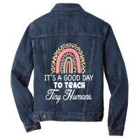 Its Good Day To Teach Tiny Humans Daycare Provider Teacher Xmas Men Denim Jacket | Artistshot