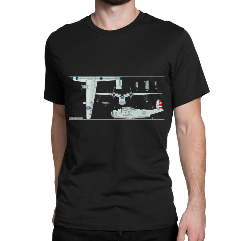 Pbm Mariner American Ww2 Patrol Bomber Flying Boat Diagram Gift Classic T-shirt | Artistshot