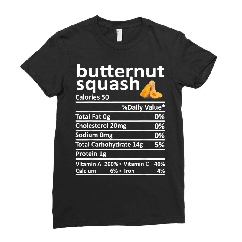 Butternut Squash Nutrition Food Thanksgiving Funny Christmas T Shirt Ladies Fitted T-Shirt by cm-arts | Artistshot