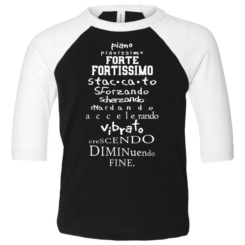 For Music Teacher Italian Musical Terms Words List Men Toddler 3/4 Sleeve Tee by cm-arts | Artistshot