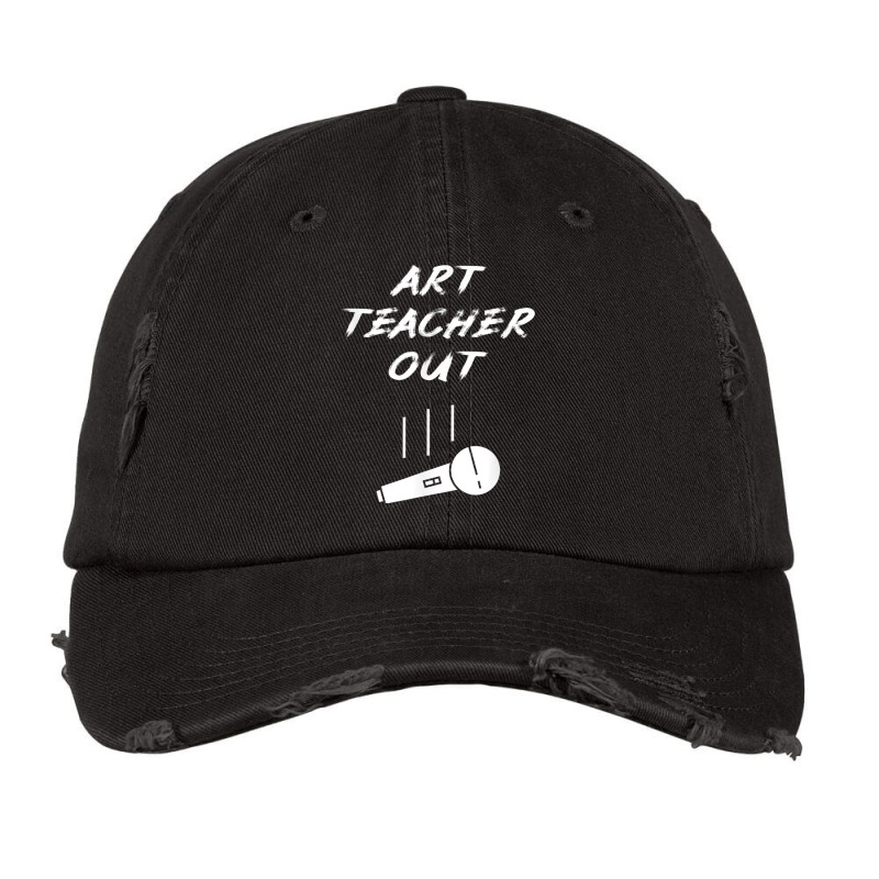 Retired Art Teacher Out Mic Drop Retirement Retiring Gift T Shirt Vintage Cap | Artistshot